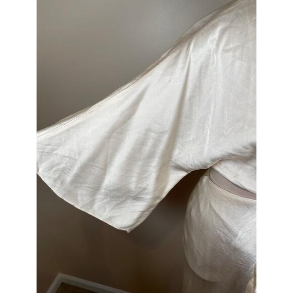 Shona Joy La Lune Tie Front Bias Midi Dress in Cream White Size 4 - Picture 5 of 12